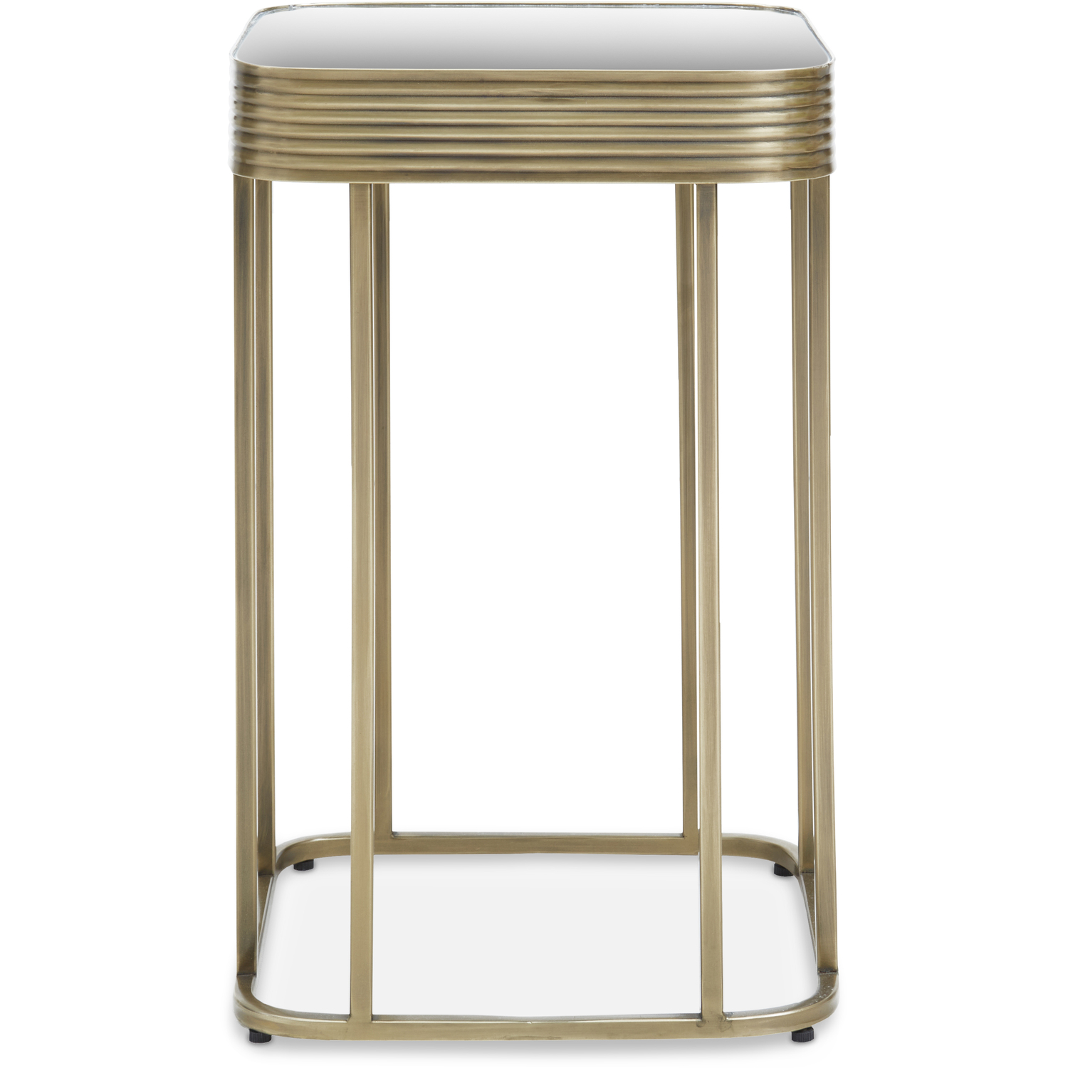 Ella Gold Side Table with Mirror Top - Gold