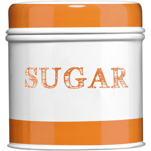Sketch Orange and White Sugar Canister
