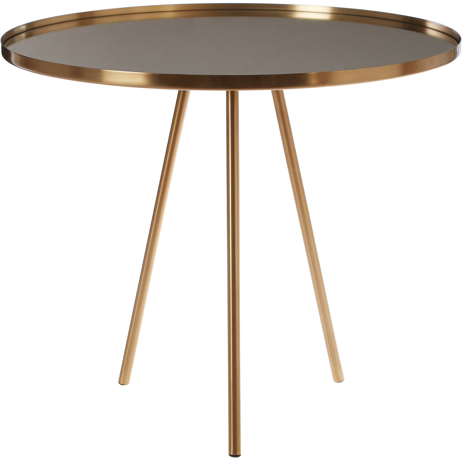 Corra Gold Finish Mirrored Top Side Table - Gold