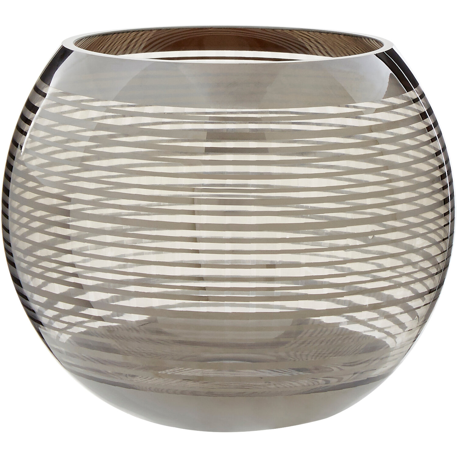 Cayden Small Smoked Black And Silver Vase - Glass 100%