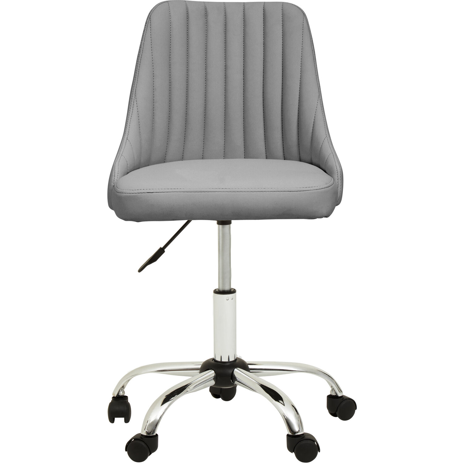 Brent Grey Leather Effect Home Office Chair - Grey