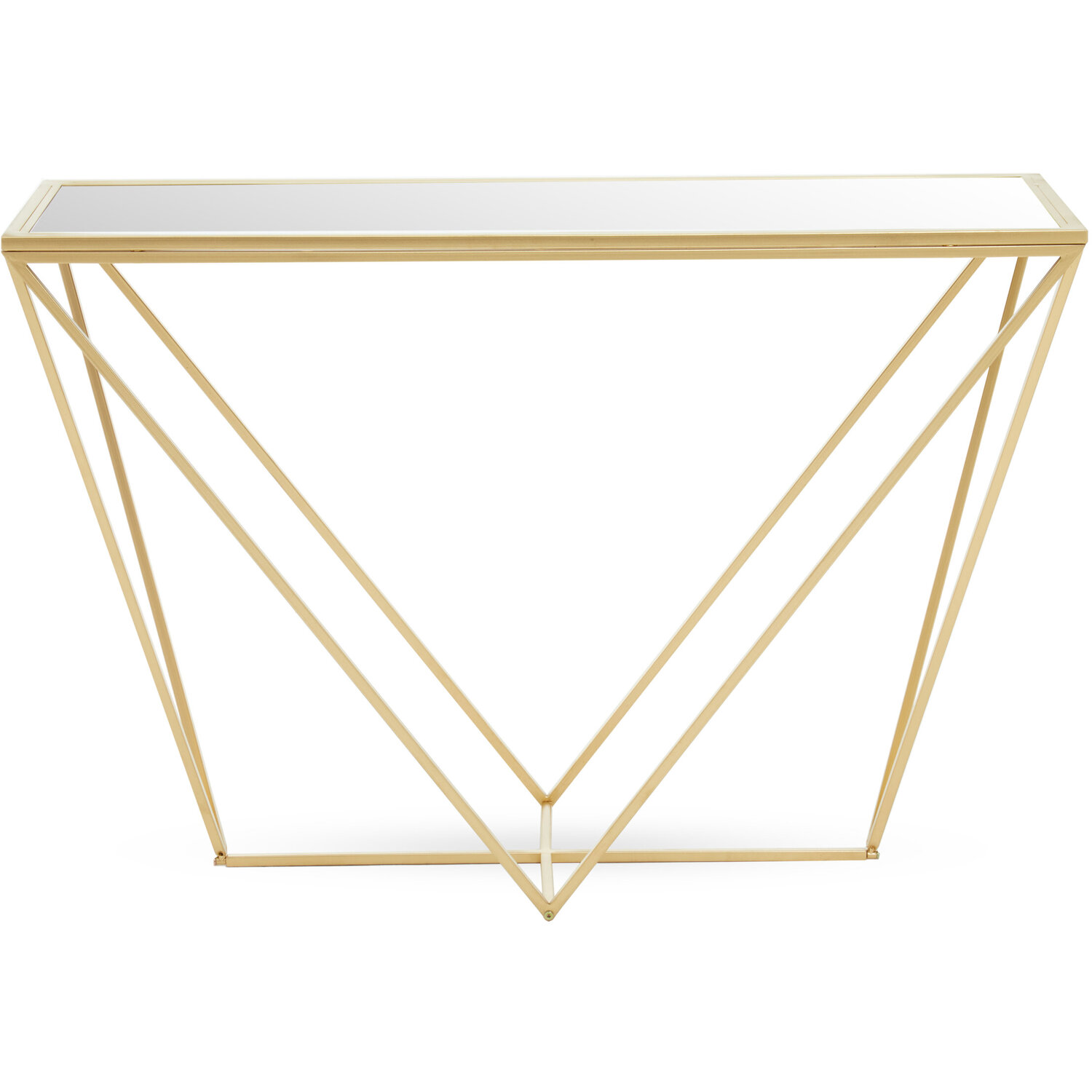 Farran Gold Finish Rectangular Console Table - Gold