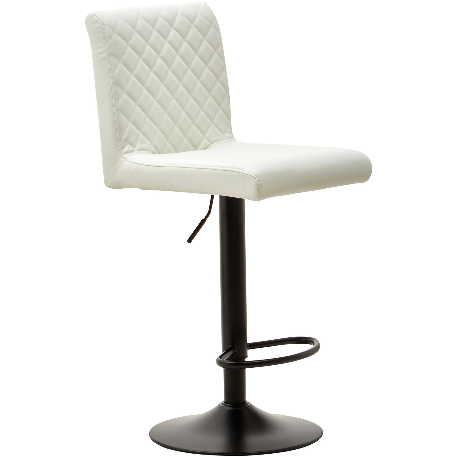 Baina High Back White Leather Effect Bar Chair - White