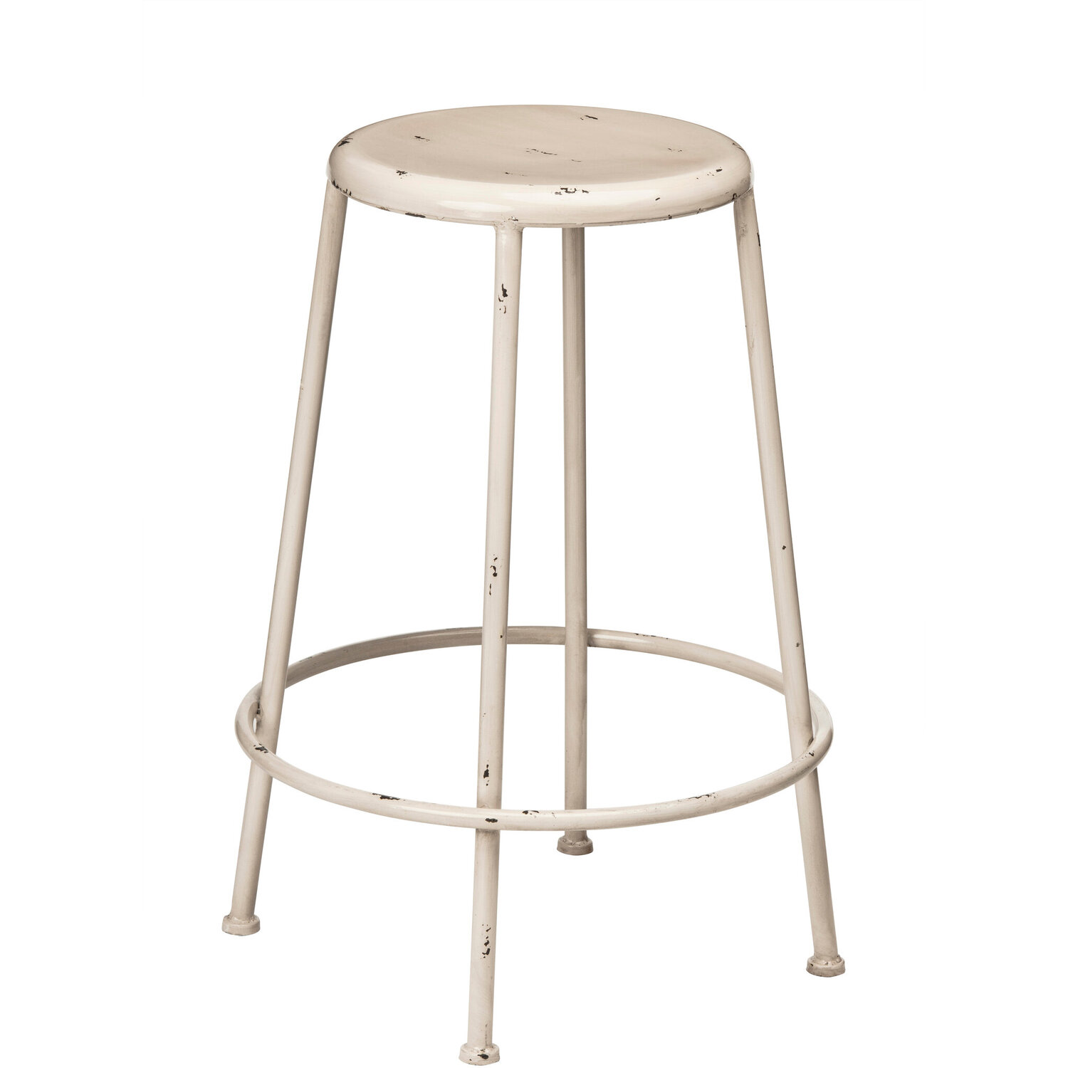 Artisan Cream Metal Bar Stool - Cream
