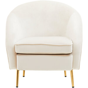 Yasmeen Beige Velvet Armchair