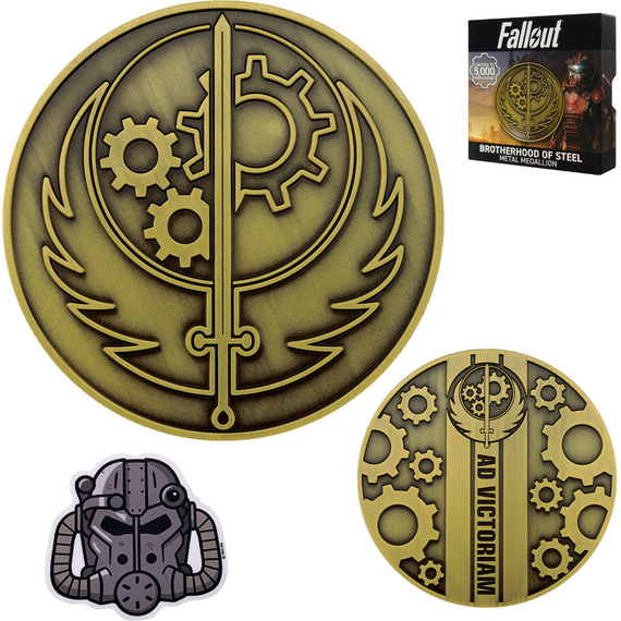 Fallout Brotherhood of Steel Medallion and Vinyl Sticker