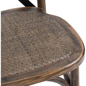 Eglise Arched Elm Cross Back Dining Chair with Rush Seat