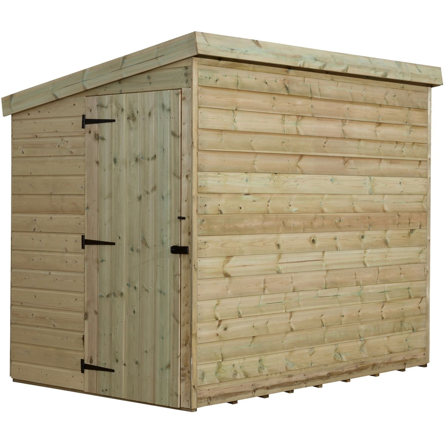 Empire 2000 5x4 Pent Garden Shed with a Single Door on Left Side Panel - Green