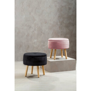 Ivy Pink Velvet Stool