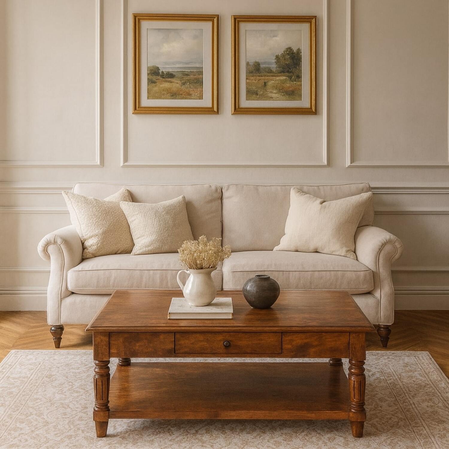 Artisan Furniture Solid Wood Turned Legs Chestnut 2 Drawer Coffee Table - Brown