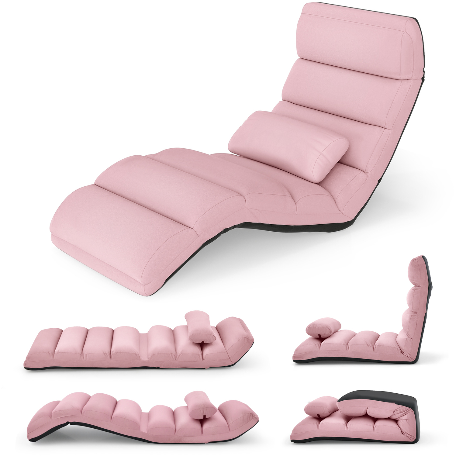Costway Indoor Chaise Lounge Sofa - Pink