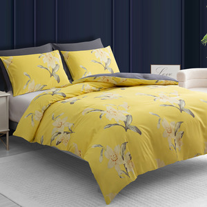 Double Brushed Microfiber Reversible Duvet Cover Set with Zipper Closure