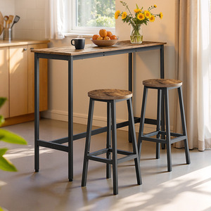 Set of 2 High Kitchen Seat Bar Stools