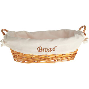 Willow Small Oblong Wicker Bread Basket With Cream Inner