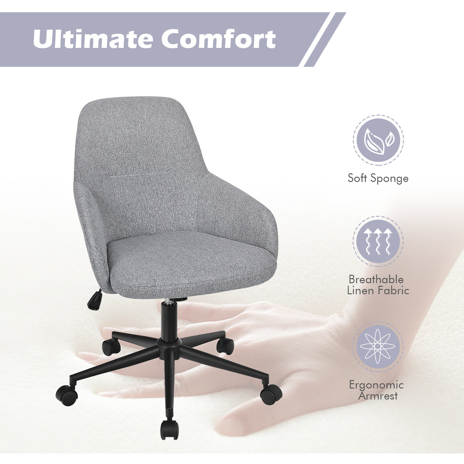 Stylish Home Office Chair - Grey