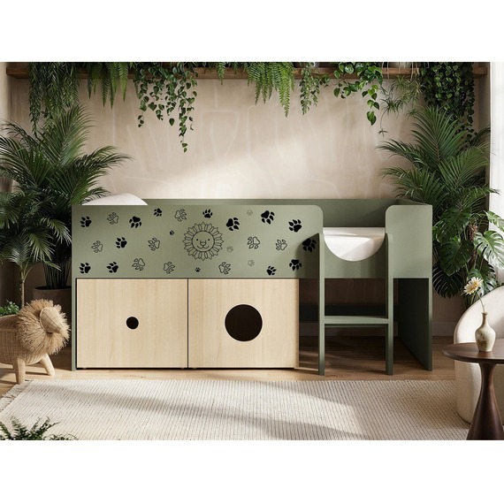 Zaiden Safari Mid Sleeper Bed with Toy Box