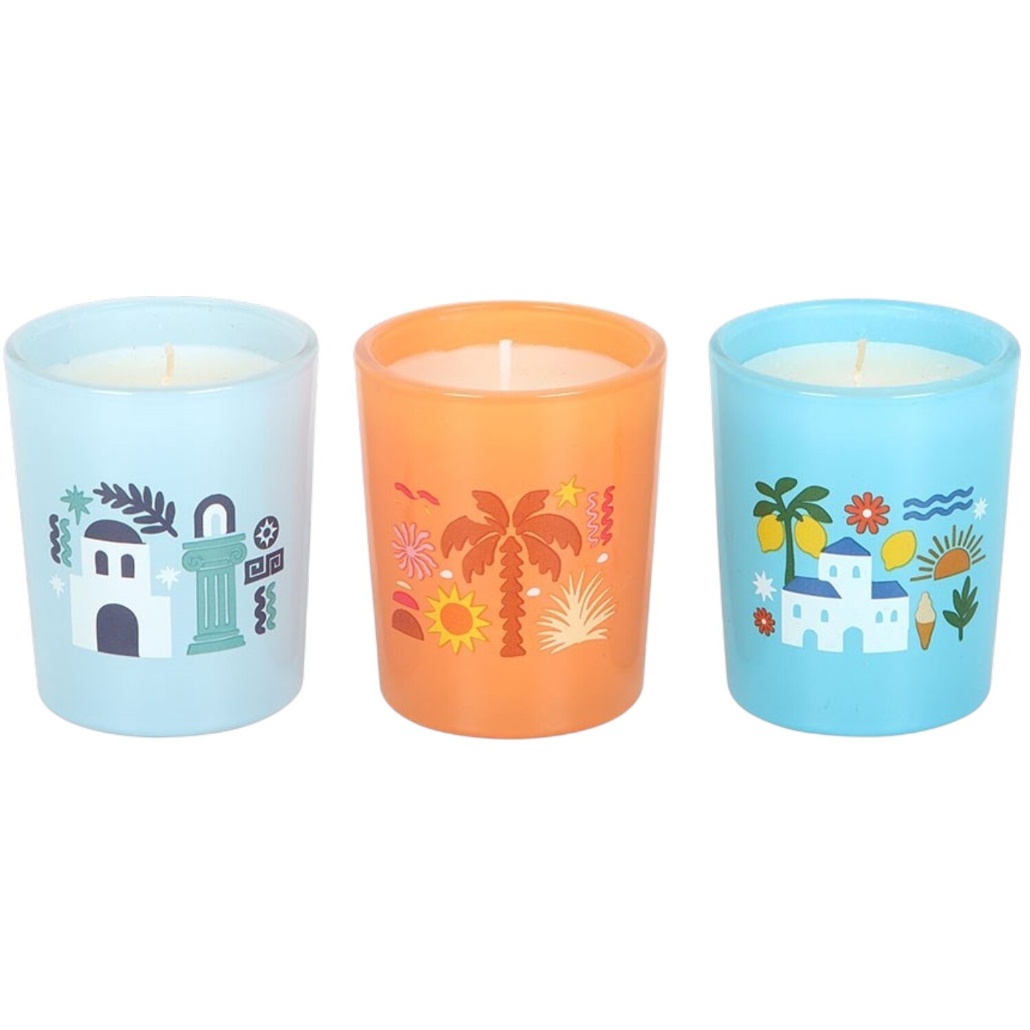 Pack of 3 Scents of Europe Scented Candle - Blue