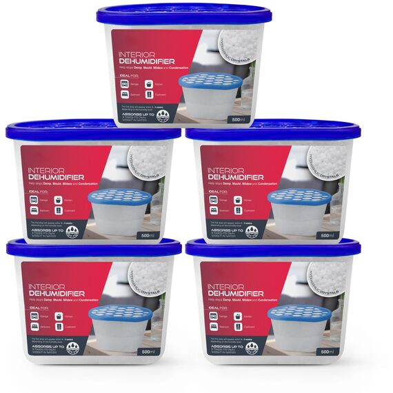 Haltons 500ml Moisture Absorber Dehumidifier 10-Pack - Anti-Mould Home Use