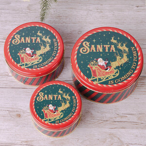 Vintage Santa Claus Tin Set
