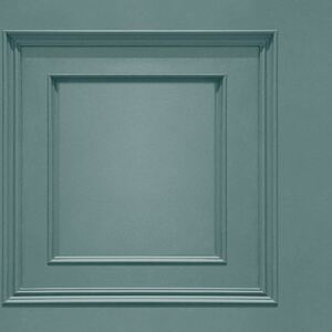 Belgravia Wood Panel Effect Wallpaper Realistic Faux Square Plank Shading Teal Modern 8489