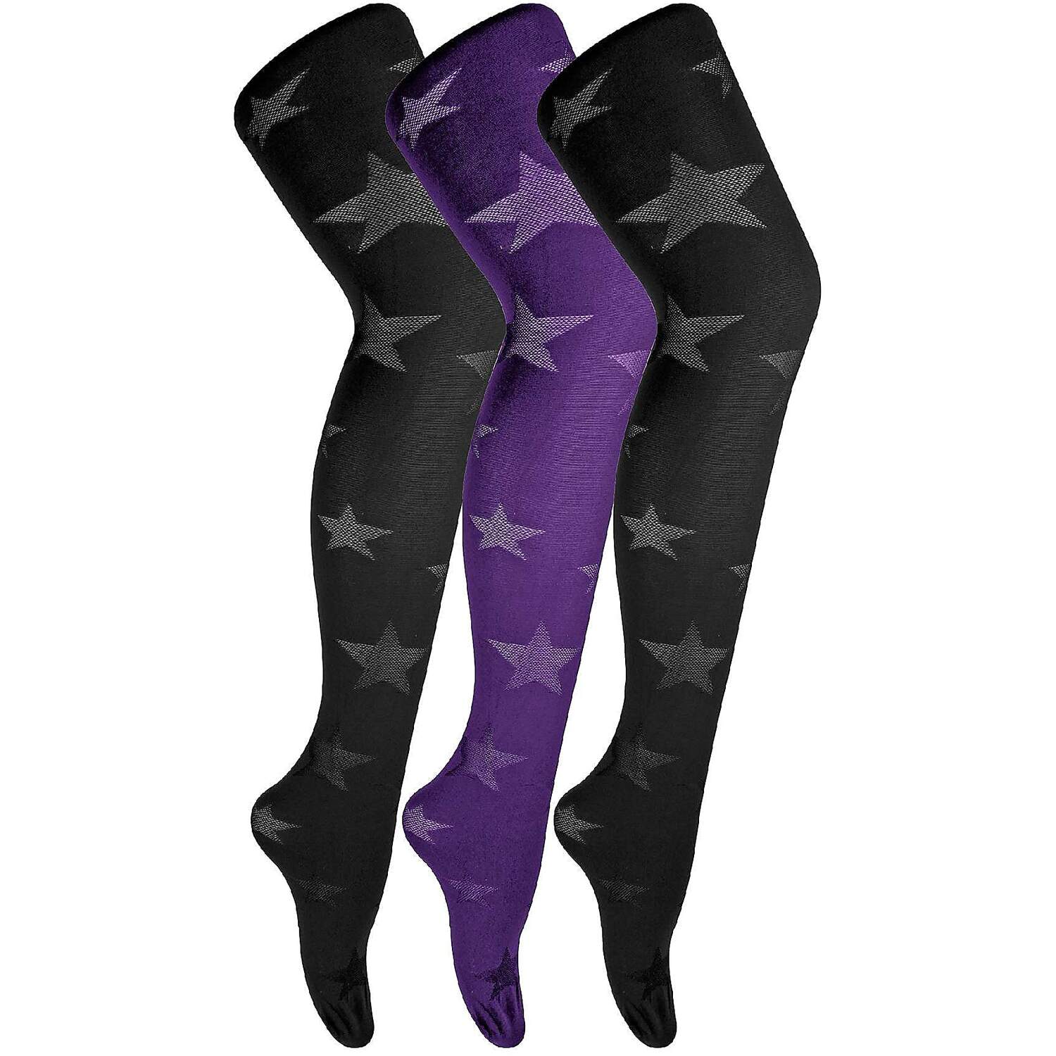 Sock Snob 3 Pair Multipack Womens Coloured Opaque 80 Denier Tights Plain Block Colour Tights - Image 2