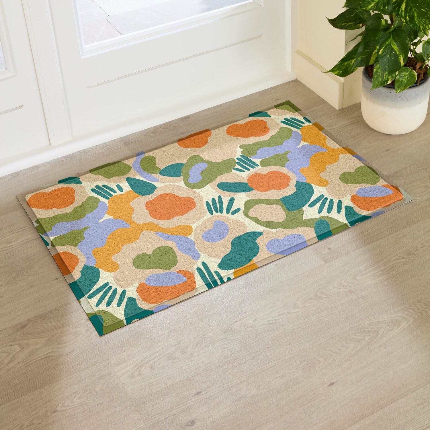Artsy Mats Elizabeth Olwen Smudge Flowers Indoor/Outdoor Doormat (90X60cm) - Multi / 90 X 60Cm
