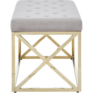 Allure Mink Velvet Gold Finish Bench