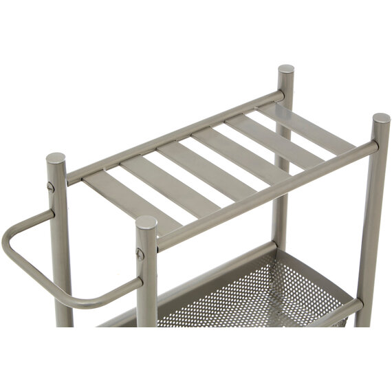 Dara 4 Tier Brush Nickel Trolley with 2 Baskets