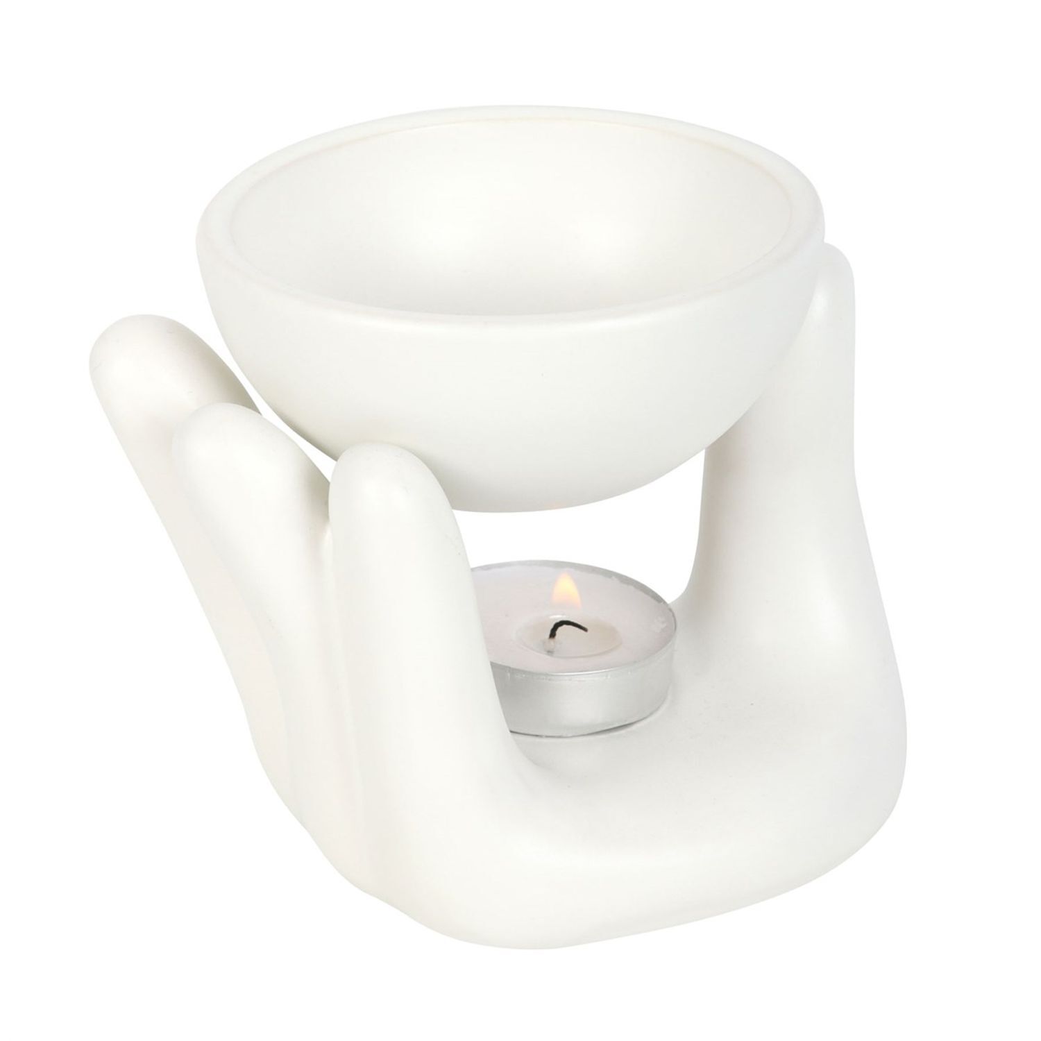  - Something Different Ceramic Hand Oil Burner White (One Size) - Image 3