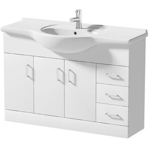 White Gloss Semi-Recessed Basin - 650mm