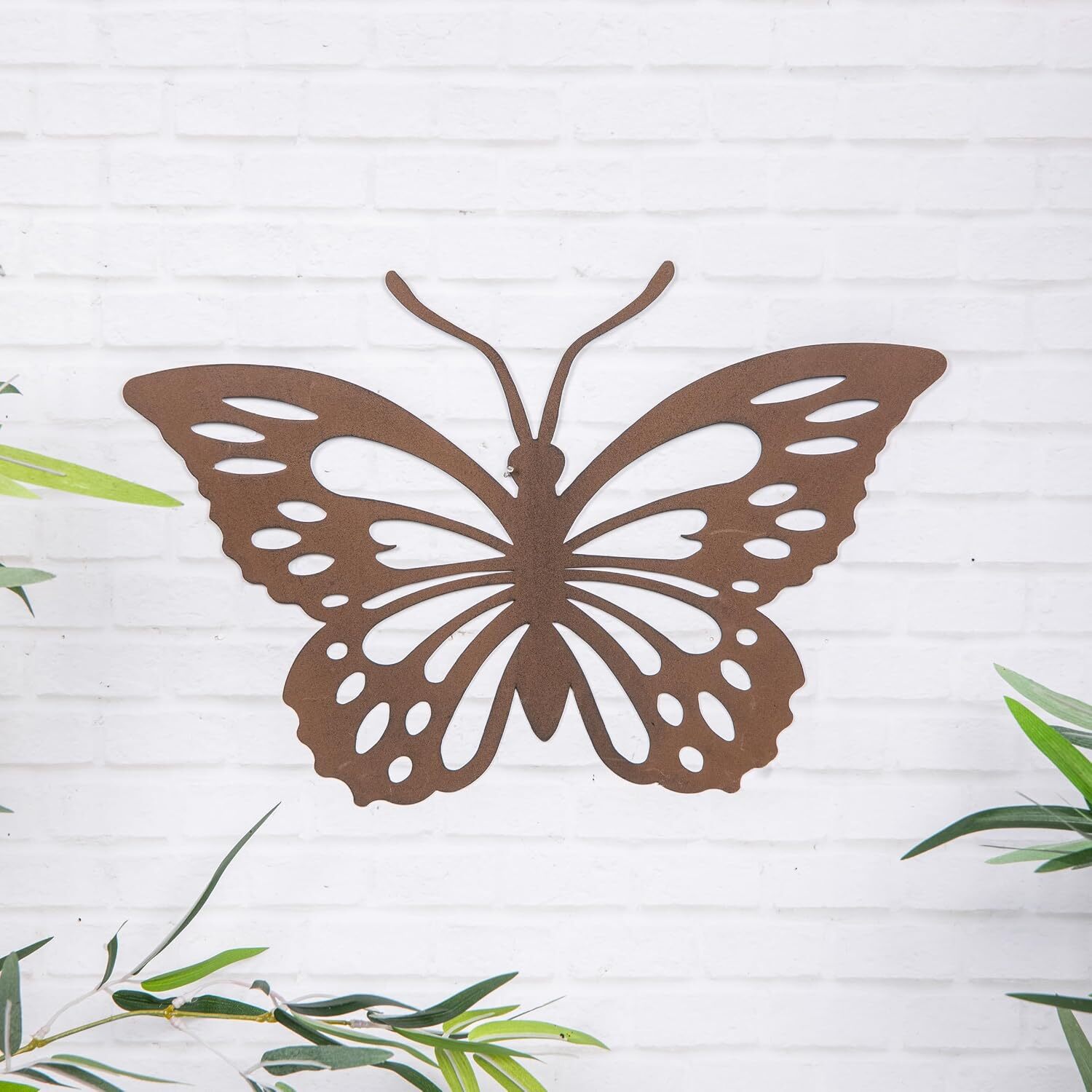 Annibells Rusted Metal Butterfly Garden Wall Plaque - Small - Rust