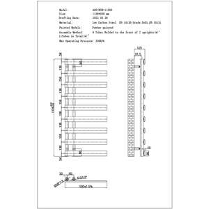 Agar - Black Dual Fuel Towel Rail Thermostatic