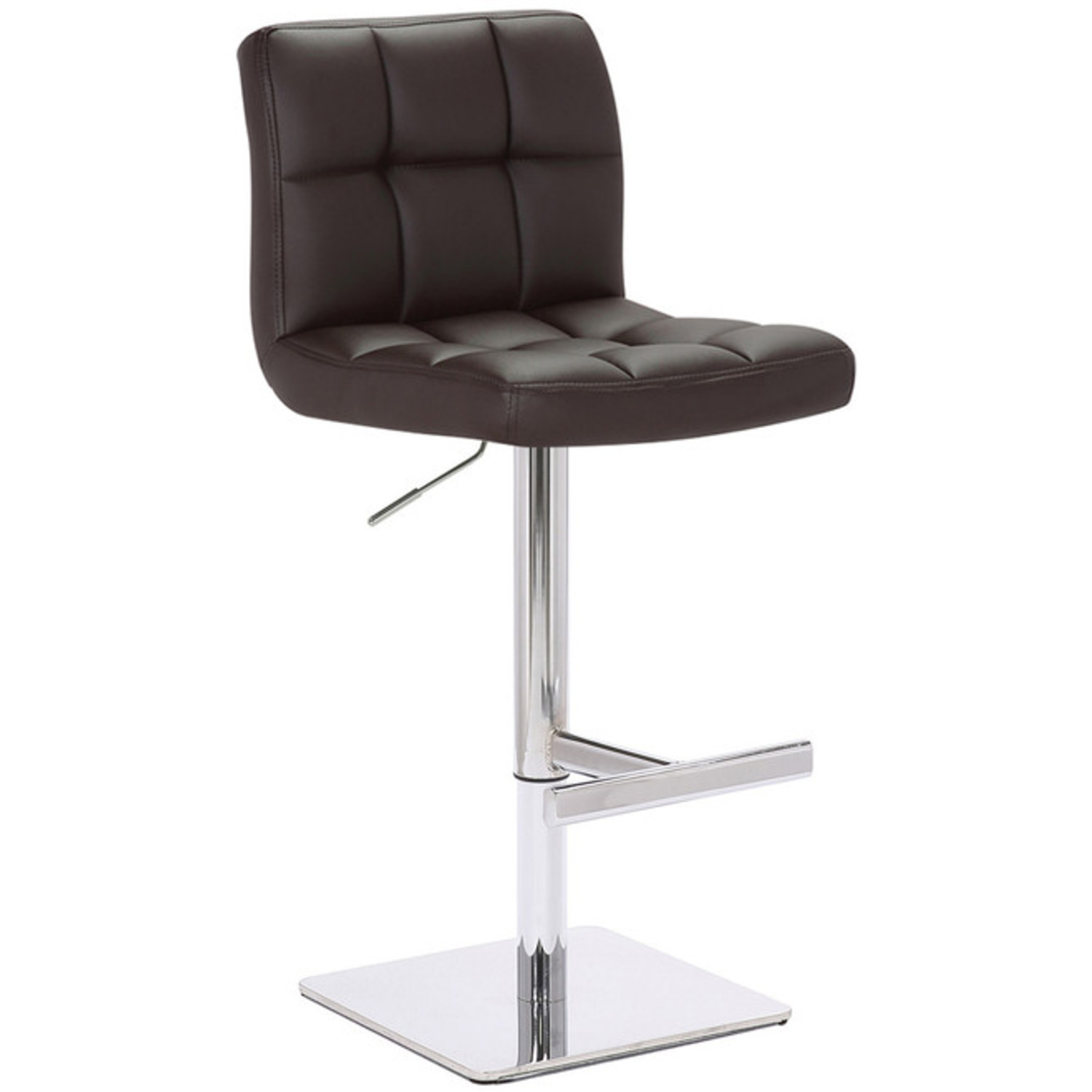 Lamboro Brown Allegro Deluxe Kitchen Bar Stool, Faux Leather, Chrome Base, Height Adjustable, - Image 3