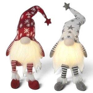 Set of Two Light Up Gonks Christmas Decorations