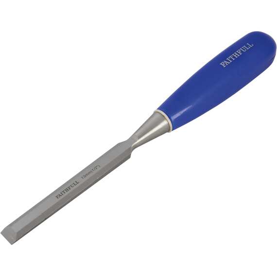 Faithfull 6mm (1/4in) bevel edge chisel, 140mm blade, blue PVC handle