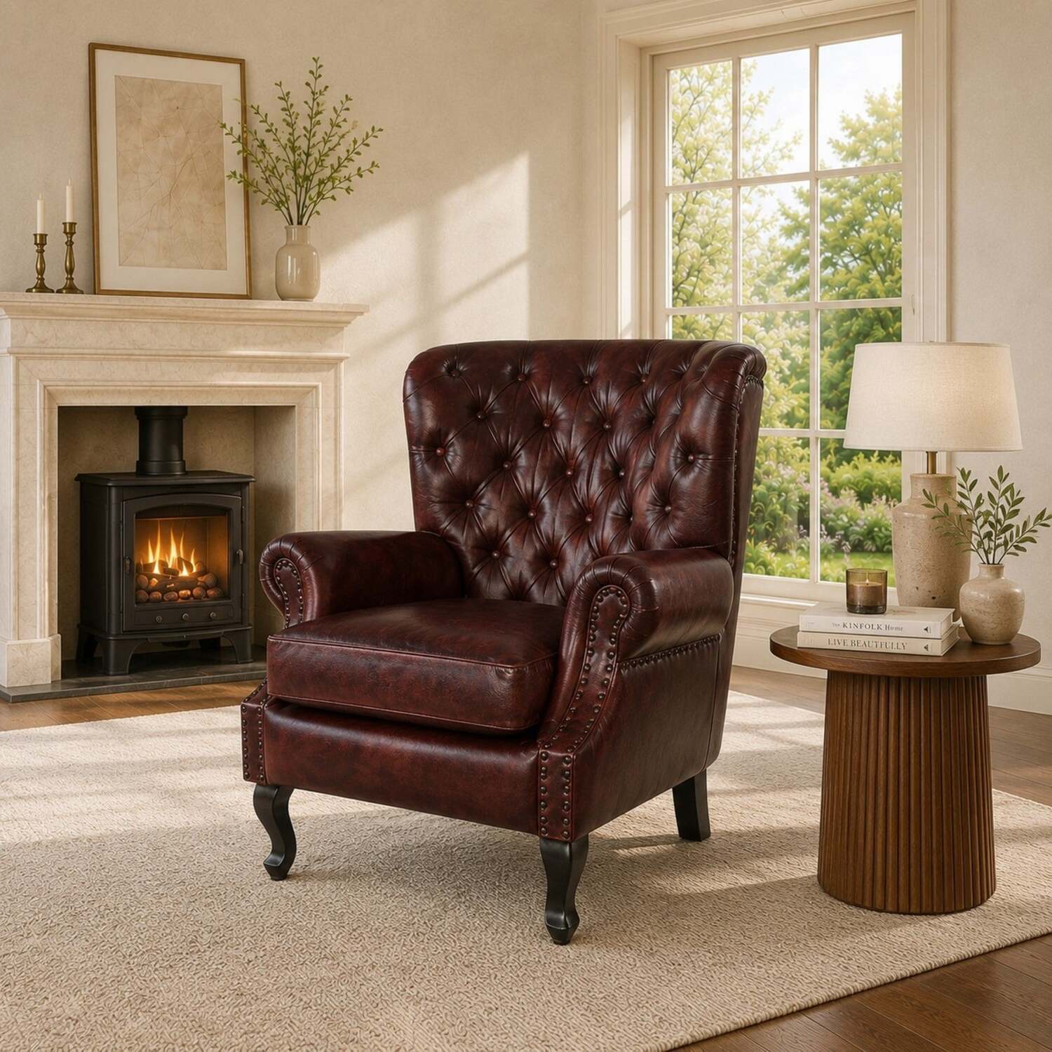 Elm Home And Garden Hampton Armchair - Ox Blood Red