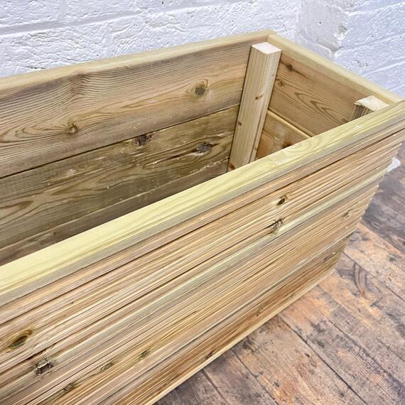 Long 3 Board High Wooden Decking Planter