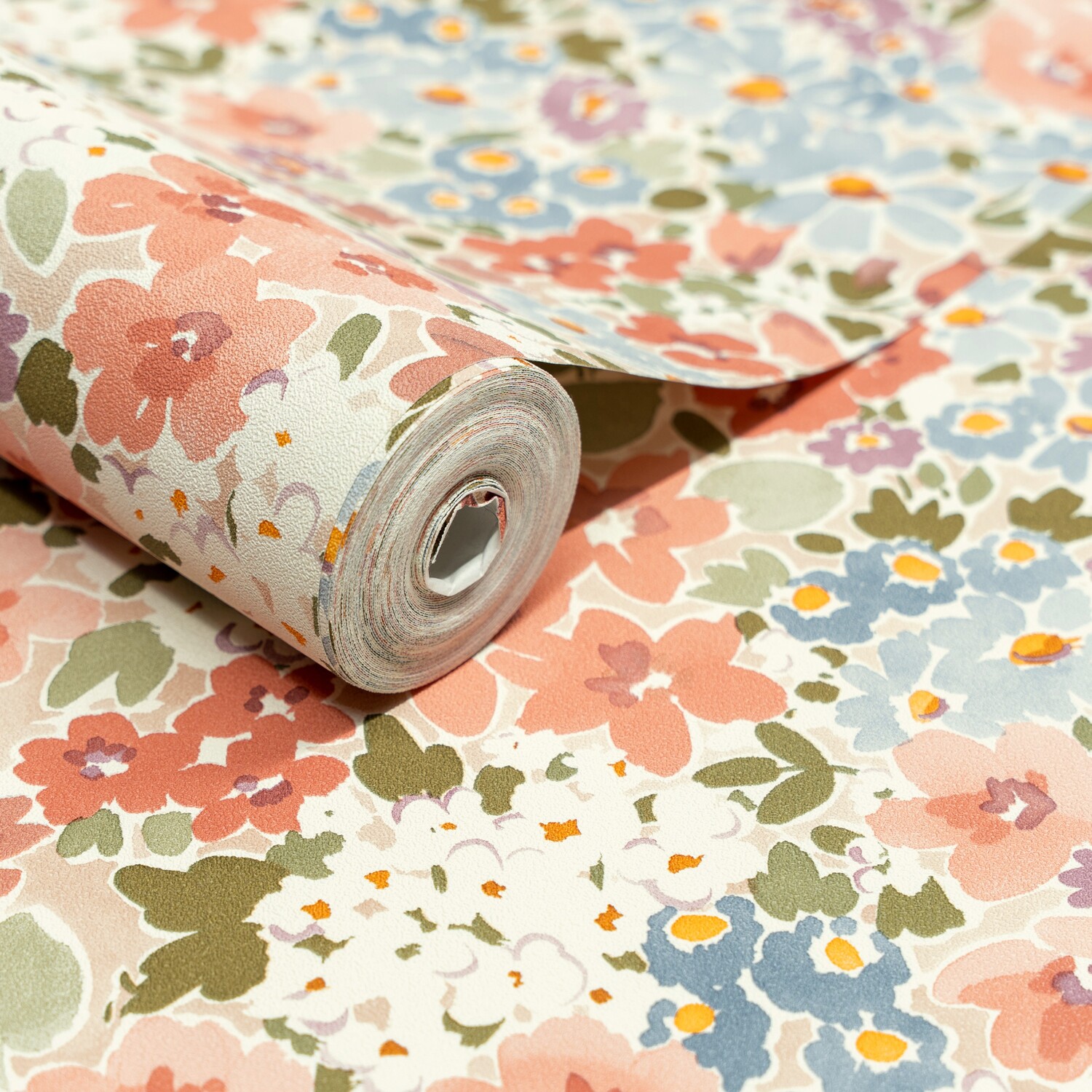 Grandeco Ditsy Flowers Floral Textured Wallpaper - Russet Pink - Image 4