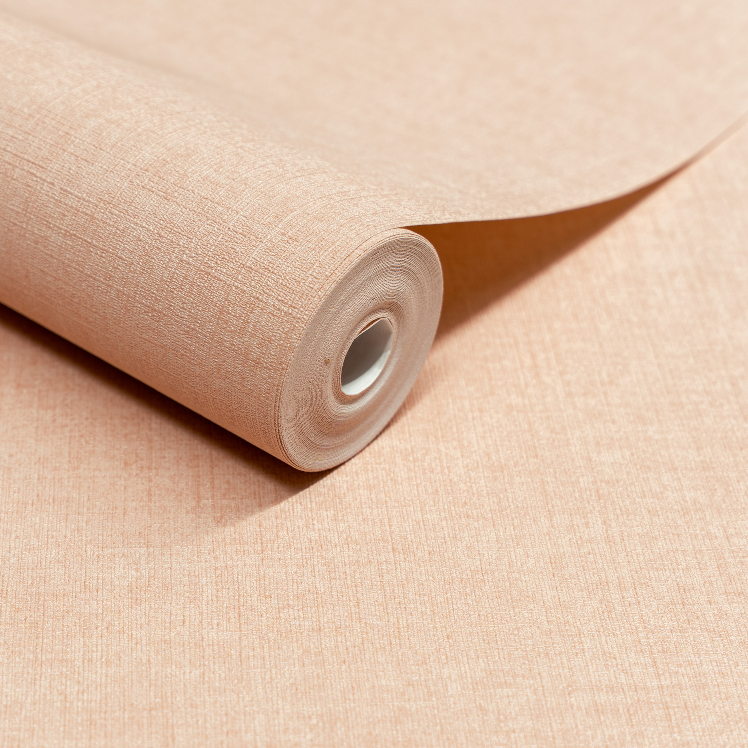 B&Q -  Solena Brushed Check Weave Hessian Textured Plain WallpaperBlush Plaster - Image 4