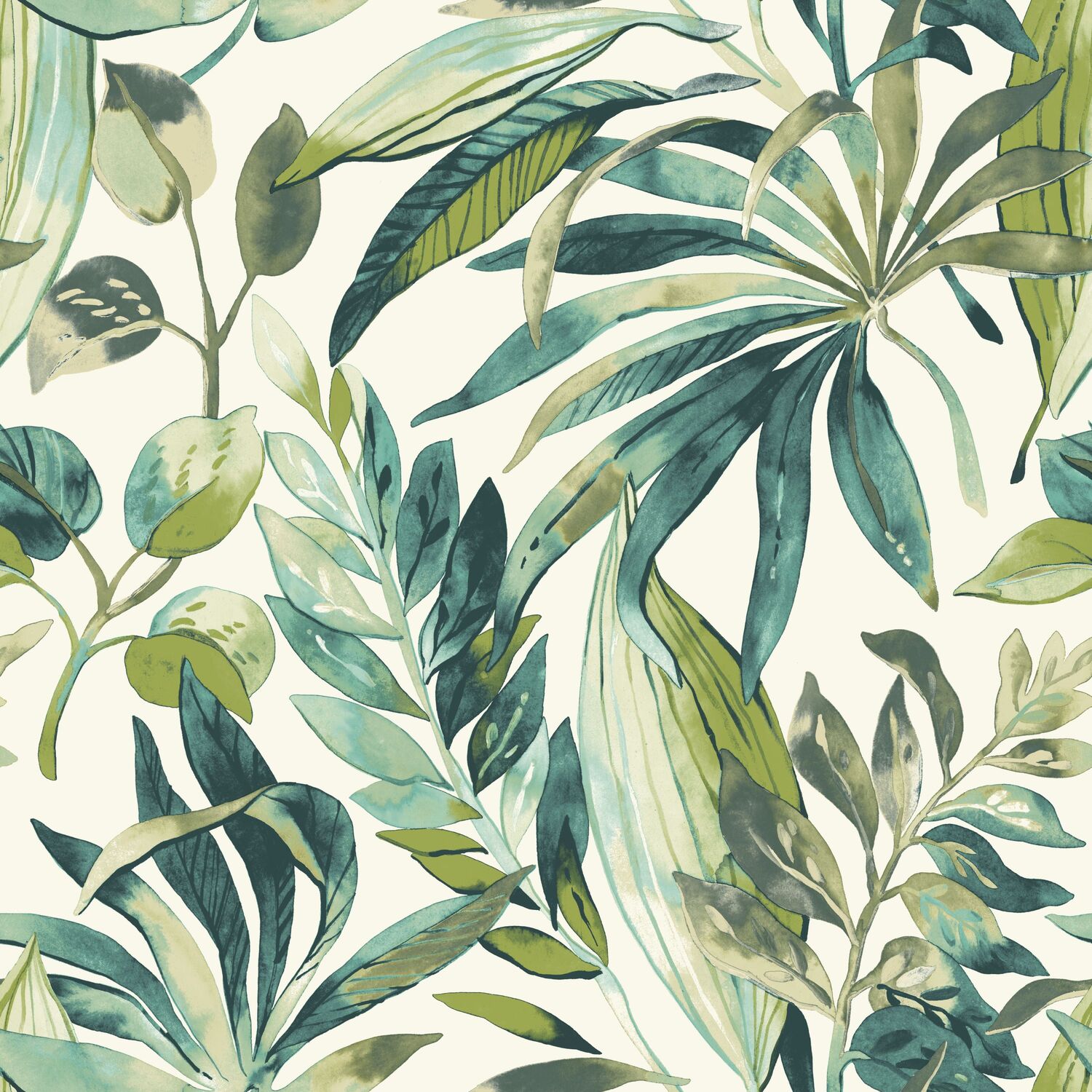 B&Q - Tropical Palm Leaf Green Wallpaper Botanical Textured Paste The Wall - Image 4