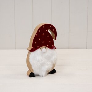 Red Wooden Gonk with LED Light Nose