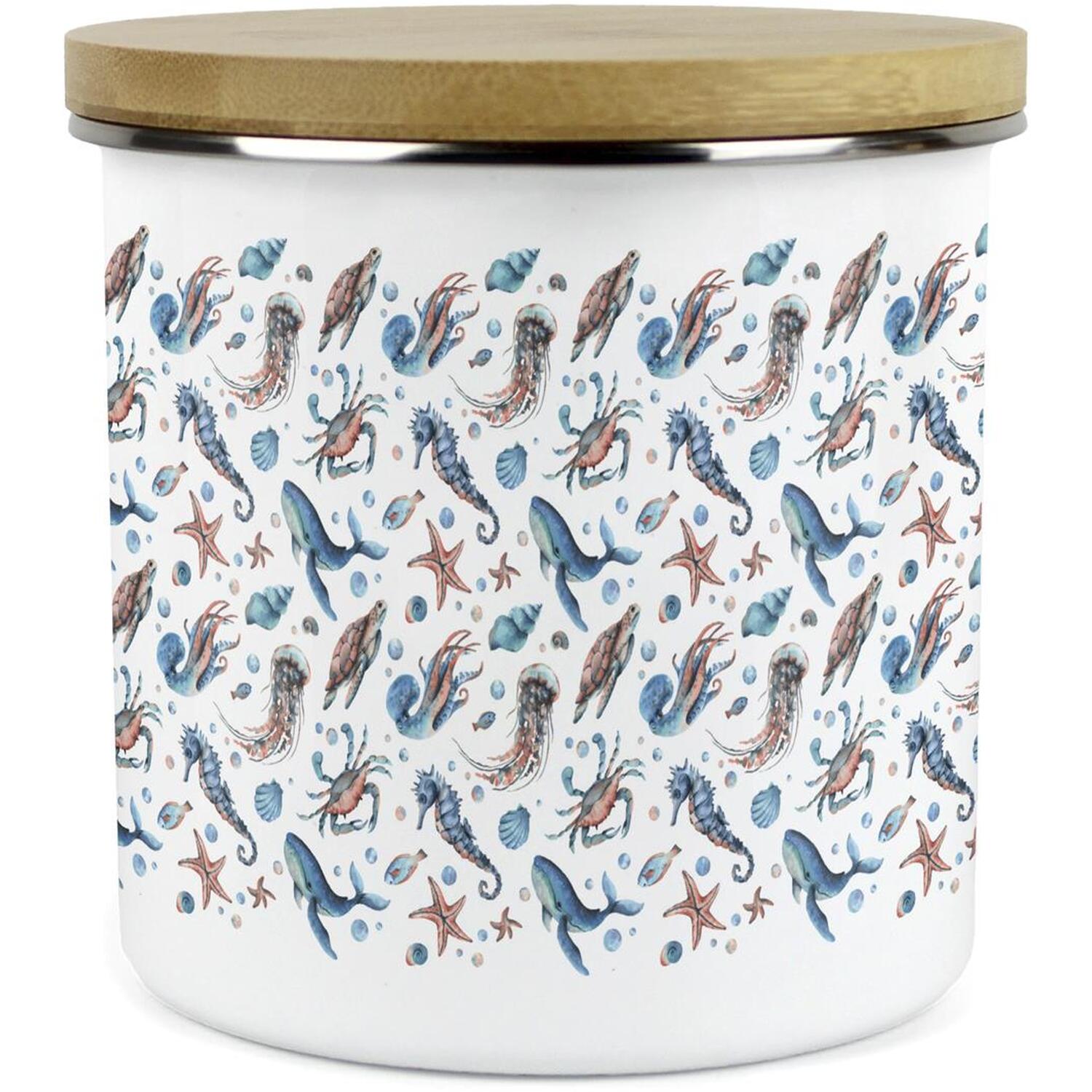 Purely Home Coastal Large Kitchen Storage Canister - White