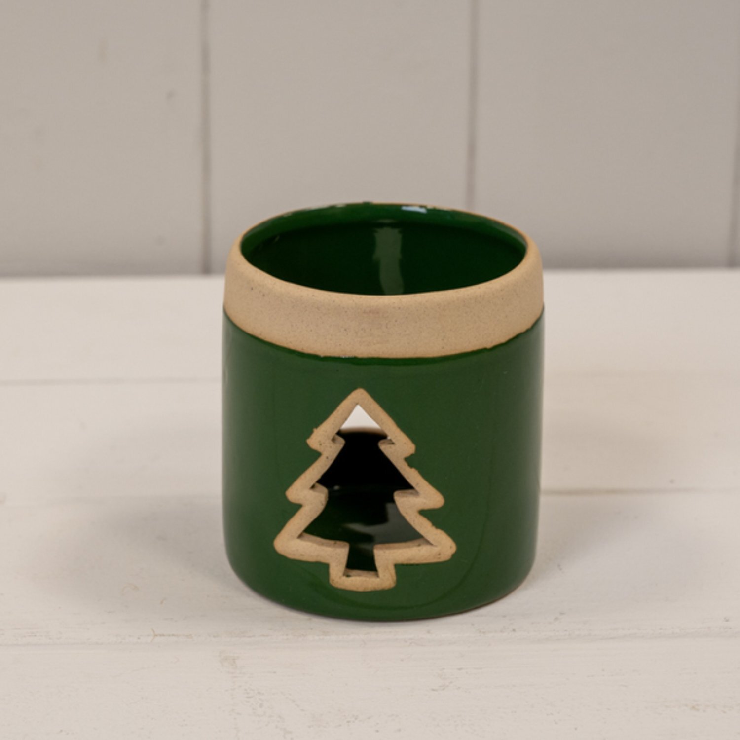  - Stylish Green Ceramic Tree Tealight - Image 3