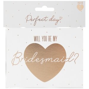 Gold & white Bridesmaid Cards 20 Pack