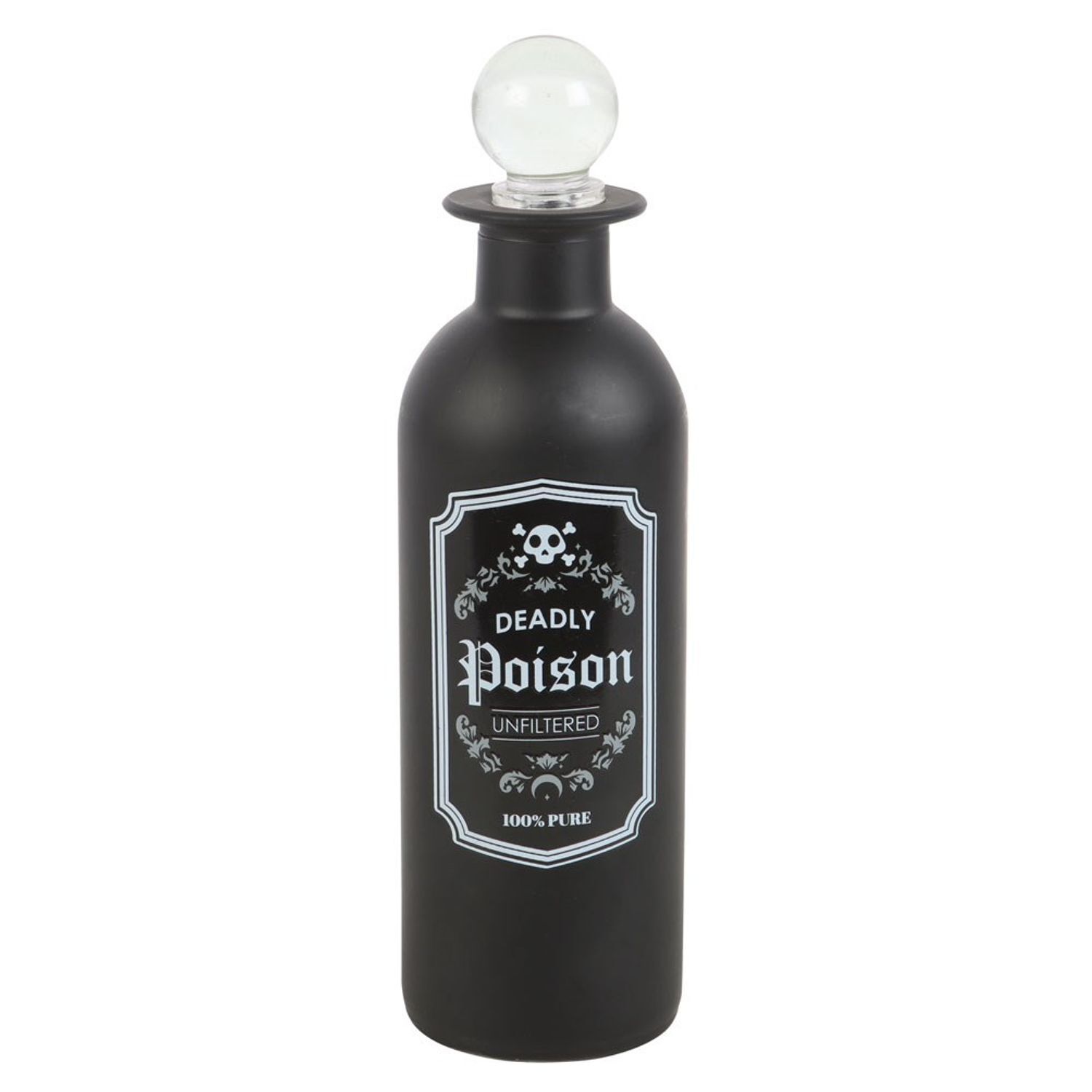 Something Different Deadly Poison Potion Bottle Glass Decoration - Black/White