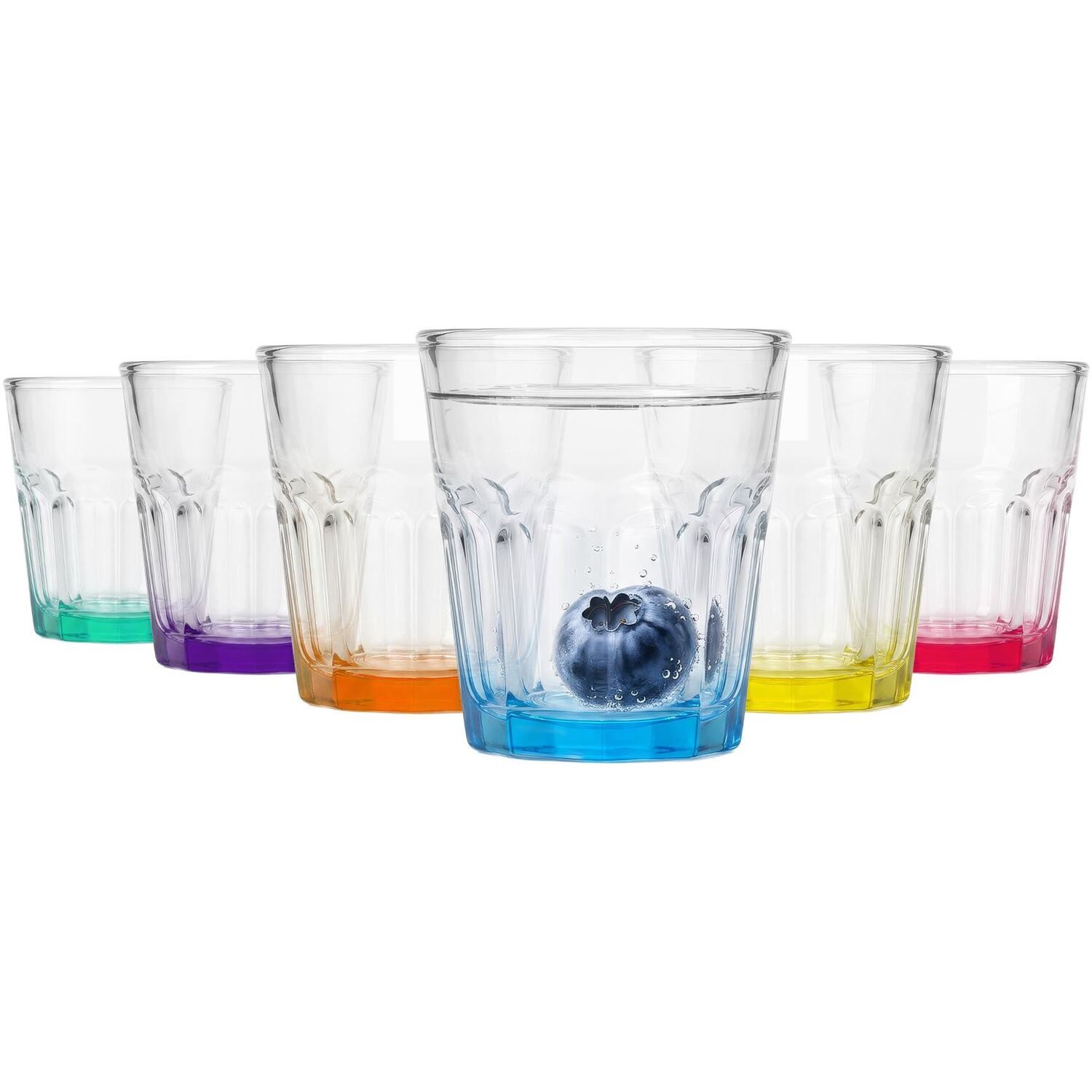 B&Q -  Panelled Shot Glasses With Coloured Base55MlPack Of 6 - Image 4