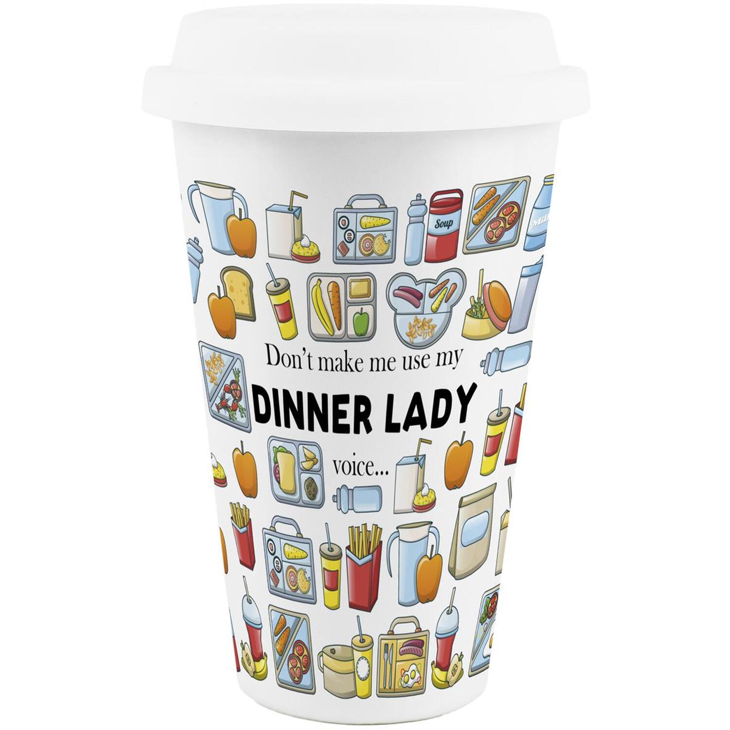 Image of Novelty Dinner Lady Ceramic Travel Mug&hellip;