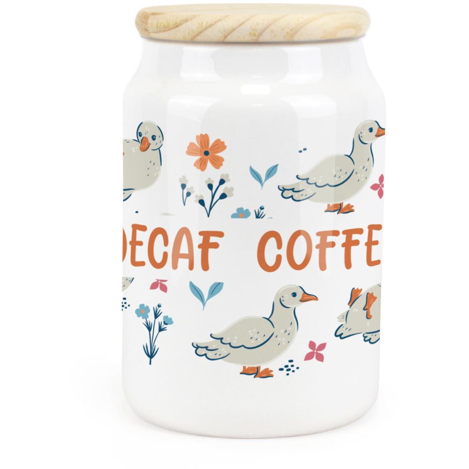 B&Q - Purely HomeDucks & FlowersDecaf Coffee CanisterKitchen Storage Jar - Image 2