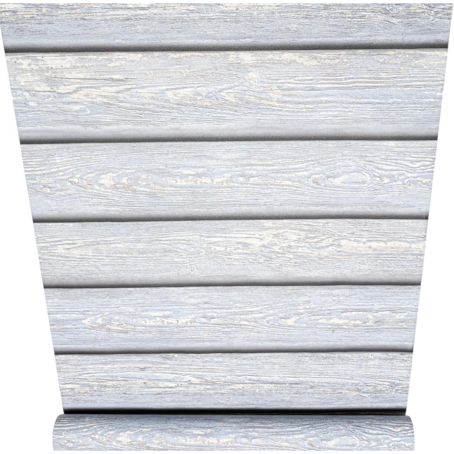 B&Q -  Blue Panel Effect Wallpaper Grey Textured Realistic Rustic Feature Wall Lounge - Image 4
