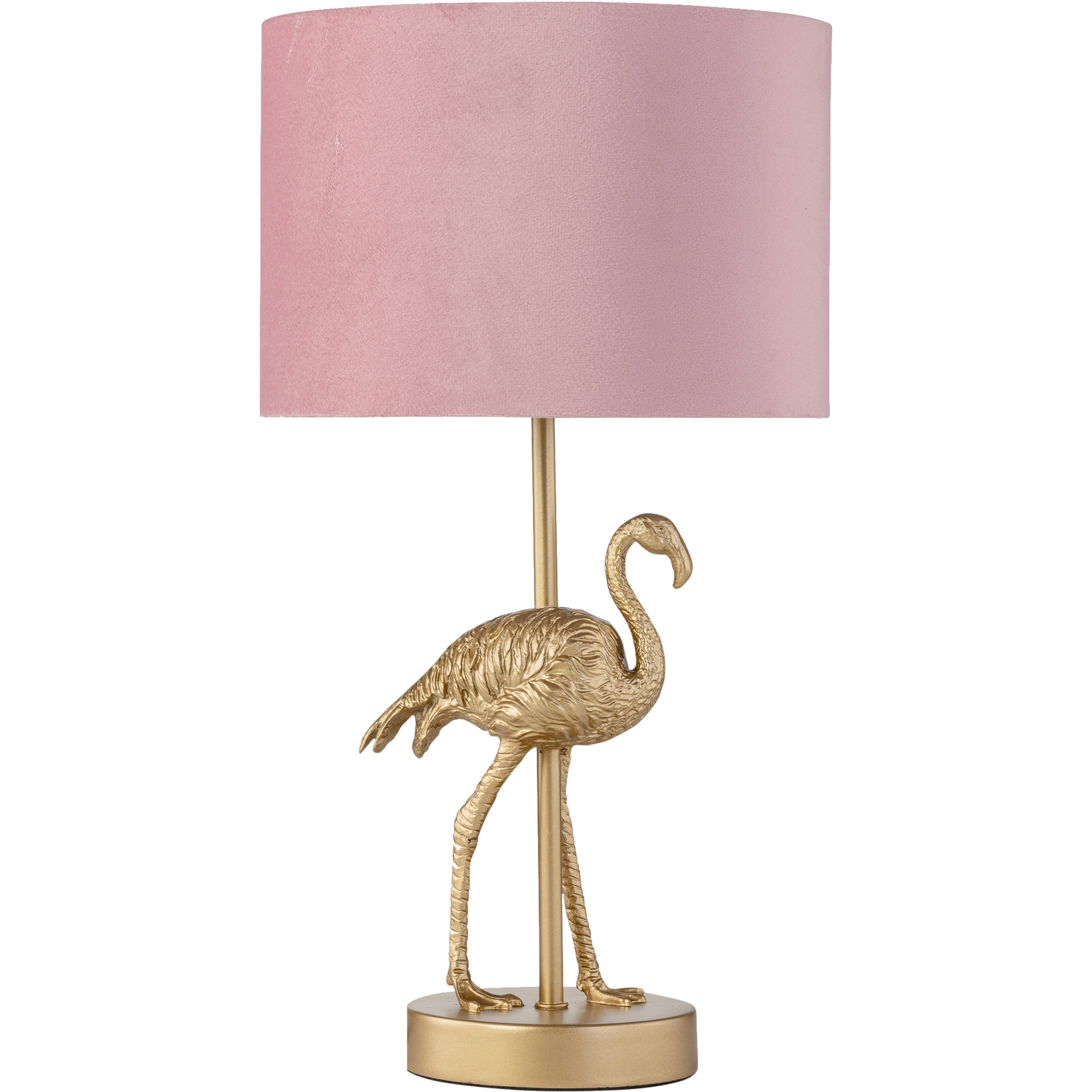 First Choice Lighting Flamingo Table Lamp With Shade - Gold & Pink - Image 2
